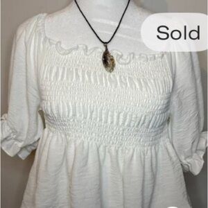 Liberty Love Cream Smocked Blouse